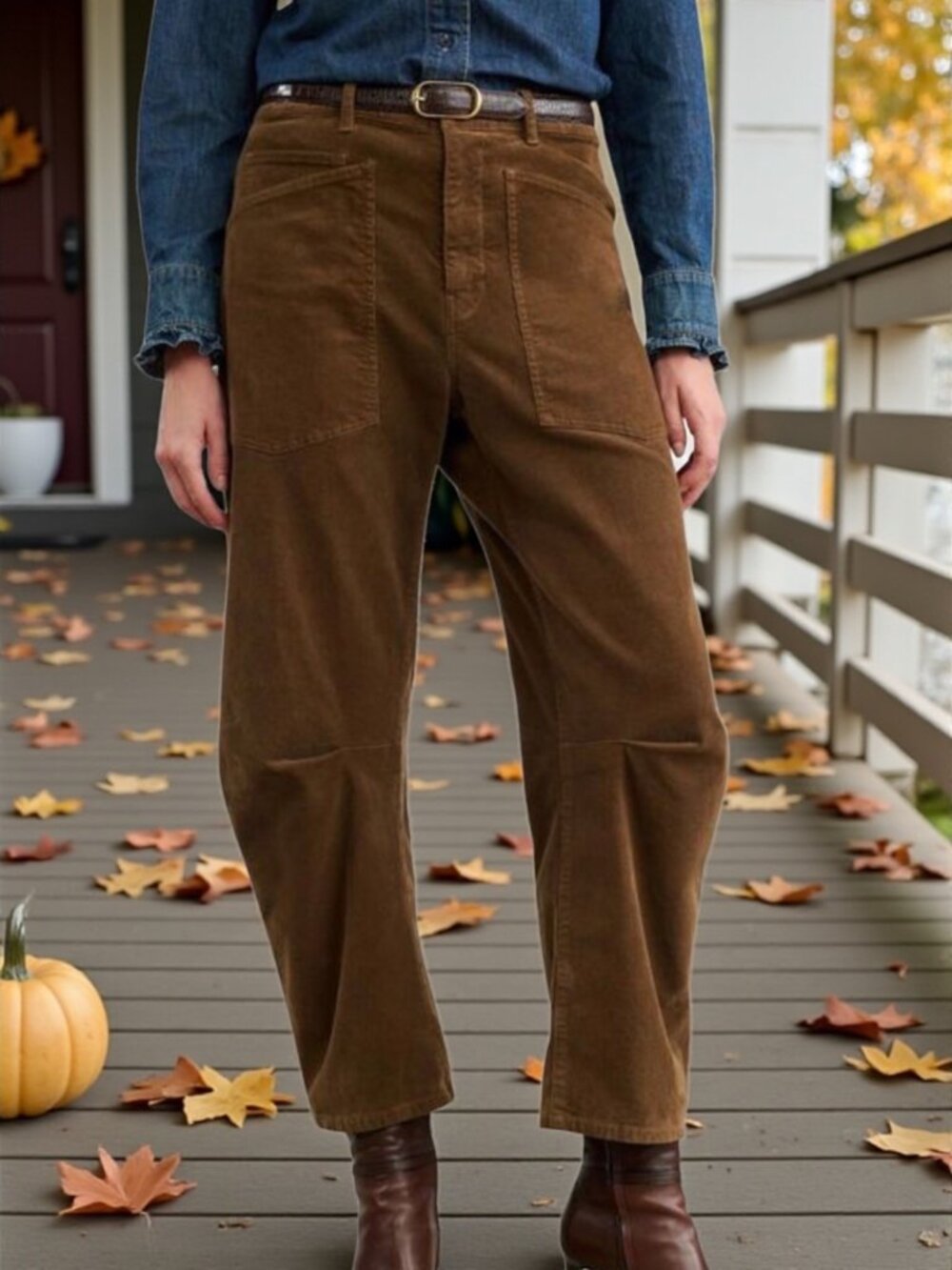 Nili Lotan Shon Corduroy Cropped Pant 00 Brown Barrel Bow Leg